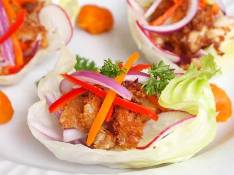 Tacos de cebiche frito