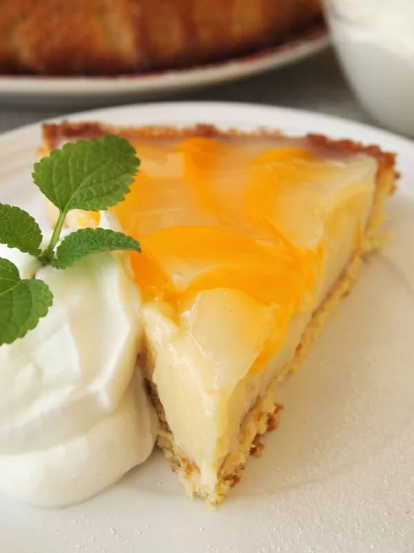 Pastel de melocotones y crema: ¡que tengas un Día de Acción de Gracias color melocotón!