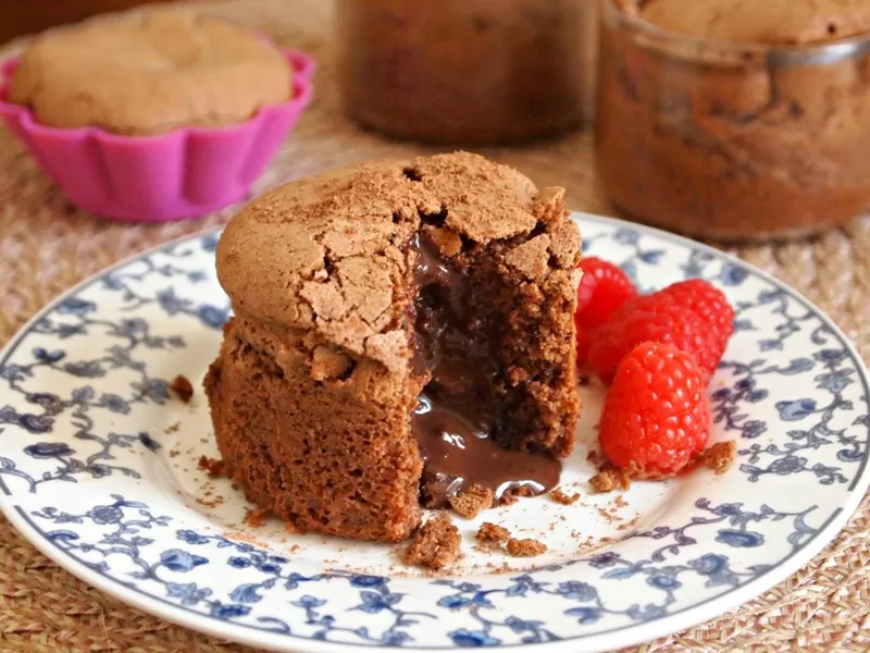 Mini tartas de chocolate sin gluten